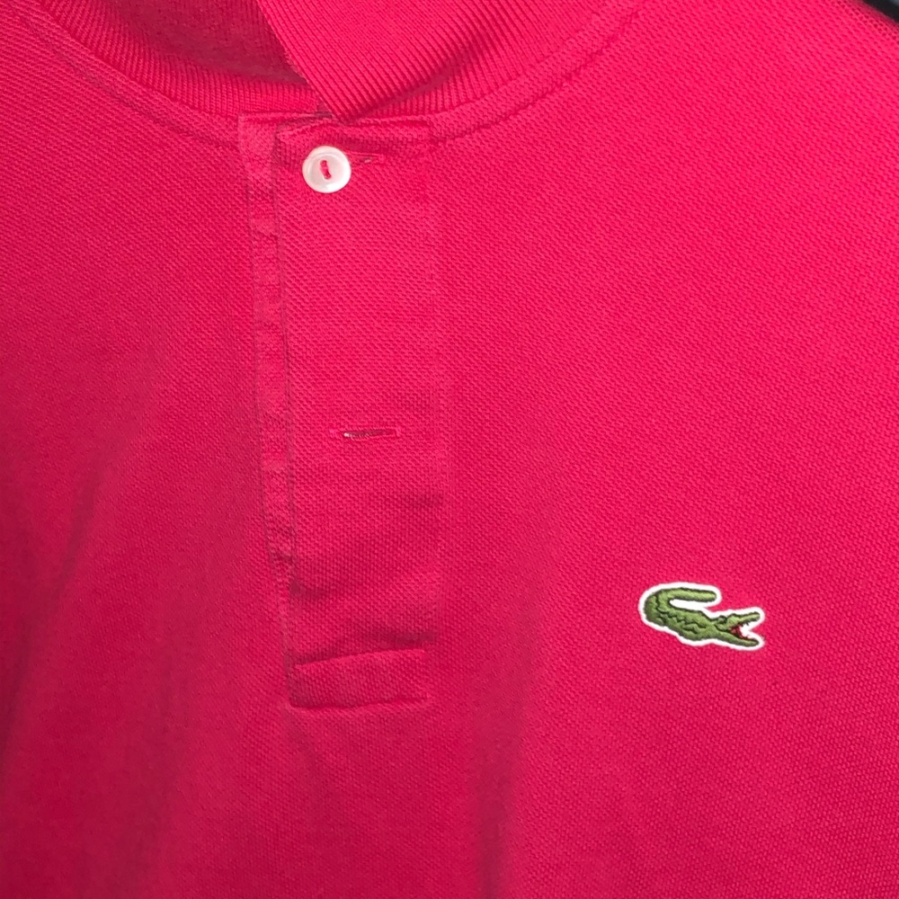 Men’s Lacoste red polo short sleeve large 6